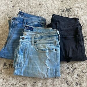 Bundle of 3 Hollister skinny denim short advanced stretch ripped jeans Sz 32